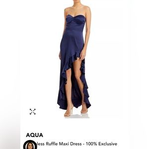 AQUA brand, navy strapless dress